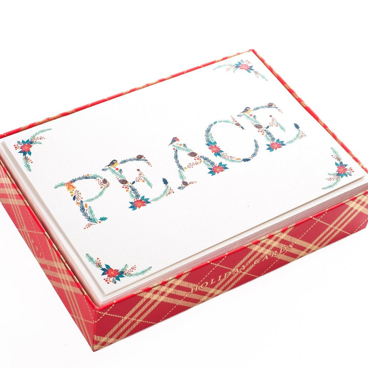 Peace Foliage Birds Large Signature Holiday Boxed Card - Graphique de France