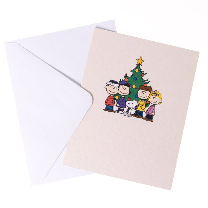 Peanuts Gang and Tree Mid - Sized Holiday Boxed Card - Graphique de France