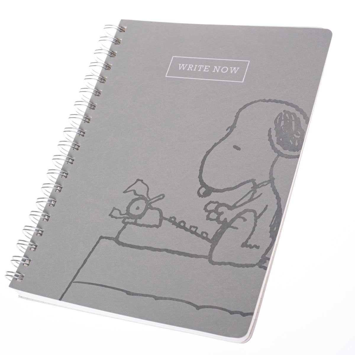 Snoopy Typewriter Spiral Journal | Vegan Leather | Grey | 8 x 10 | 192 ...