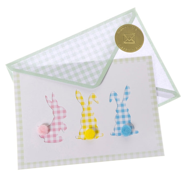 Plaid Easter Bunnies Easter Handmade Card - Graphique de France