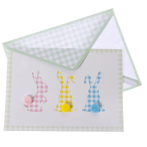 Plaid Easter Bunnies Easter Handmade Card - Graphique de France