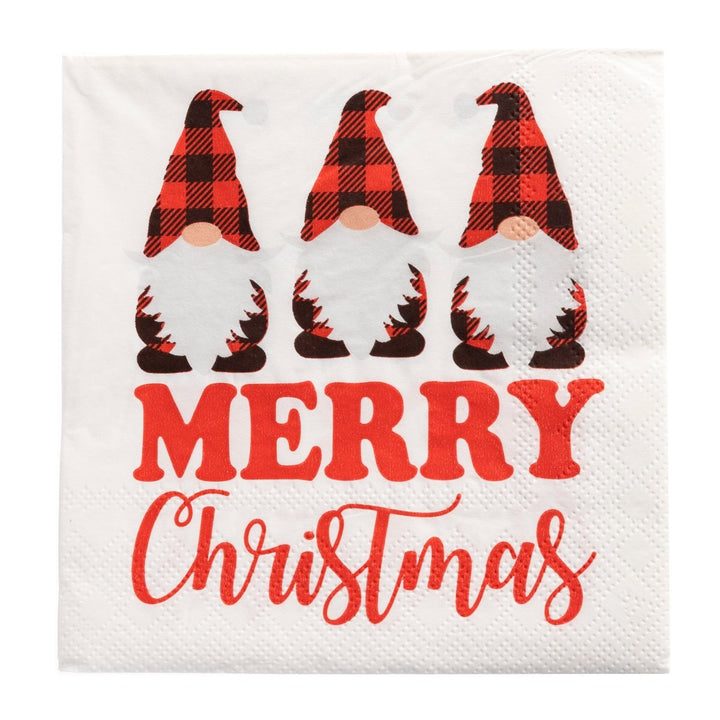 Plaid Gnomes Holiday Cocktail Napkins - Graphique de France