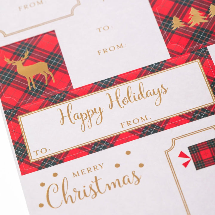 Plaid Icons Holiday Gift Labels - Graphique de France