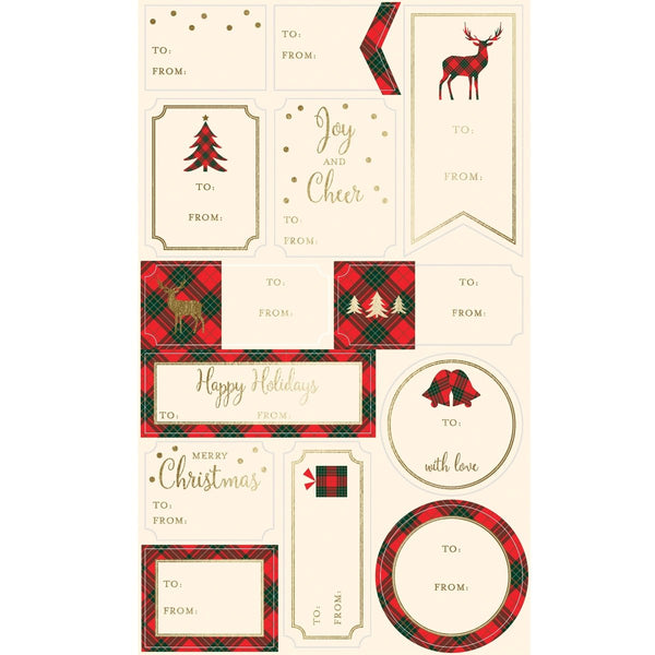 Plaid Icons Holiday Gift Labels - Graphique de France