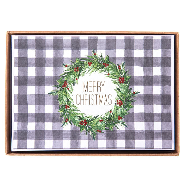 Plaid Large Classic Holiday Boxed Card - Graphique de France