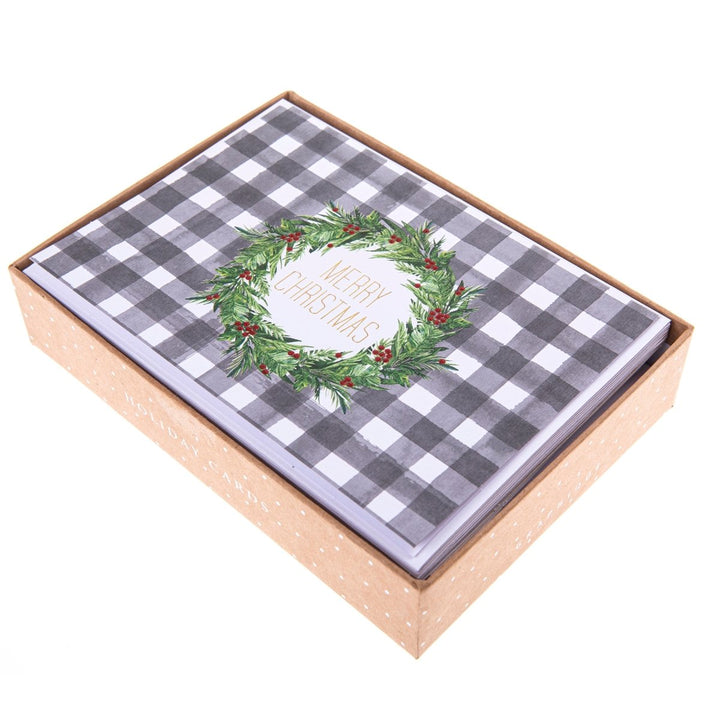 Plaid Large Classic Holiday Boxed Card - Graphique de France