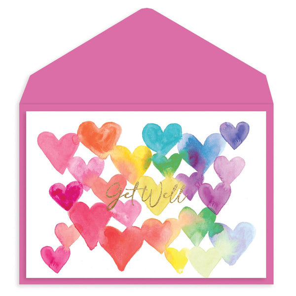 Rainbow Hearts Get Well Card - Graphique de France