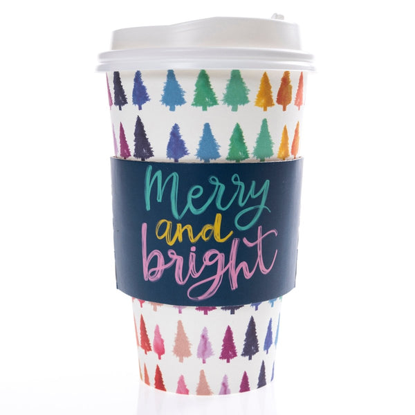 Rainbow Trees Holiday Disposable Travel Cups - Graphique de France