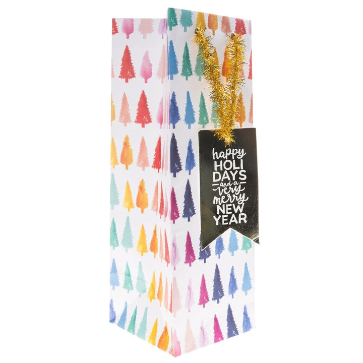 Rainbow Trees Holiday Wine Gift Bag - Graphique de France