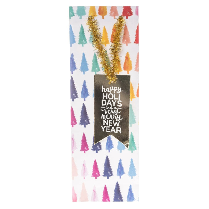 Rainbow Trees Holiday Wine Gift Bag - Graphique de France