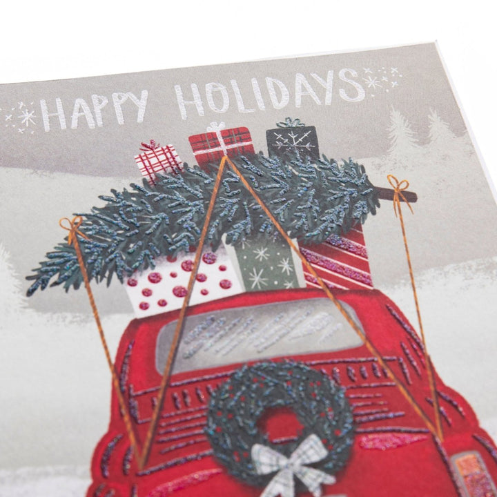 Red Car Joy Large Classic Holiday Boxed Card - Graphique de France