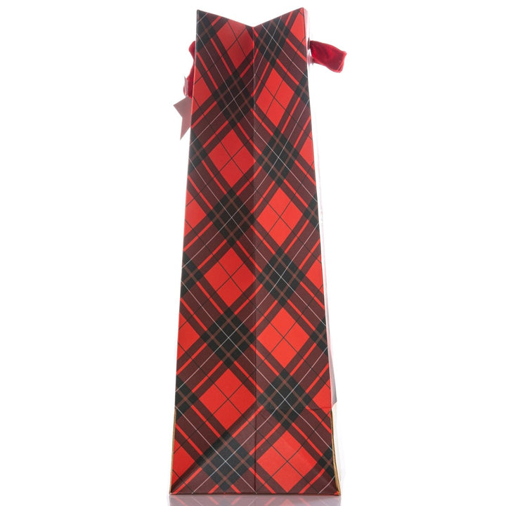 Red Plaid Holiday Wine Gift Bag - Graphique de France