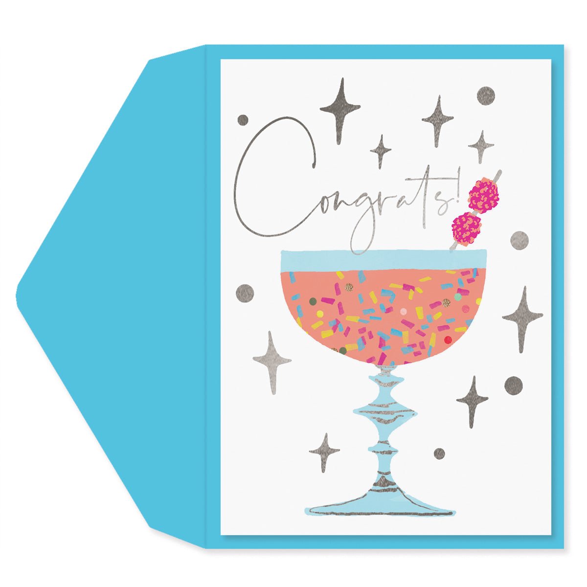Retro Cocktail Congratulations Card | 1 ct | White | Includes Envelope ...