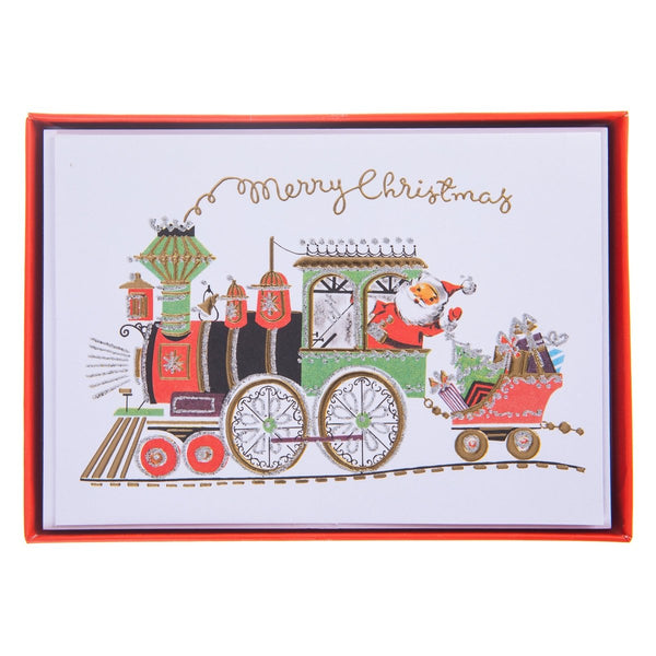 Santa Train Large Classic Holiday Boxed Card - Graphique de France