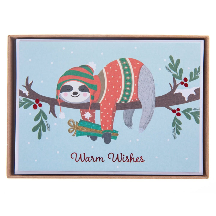 Sloth Large Classic Holiday Boxed Card - Graphique de France