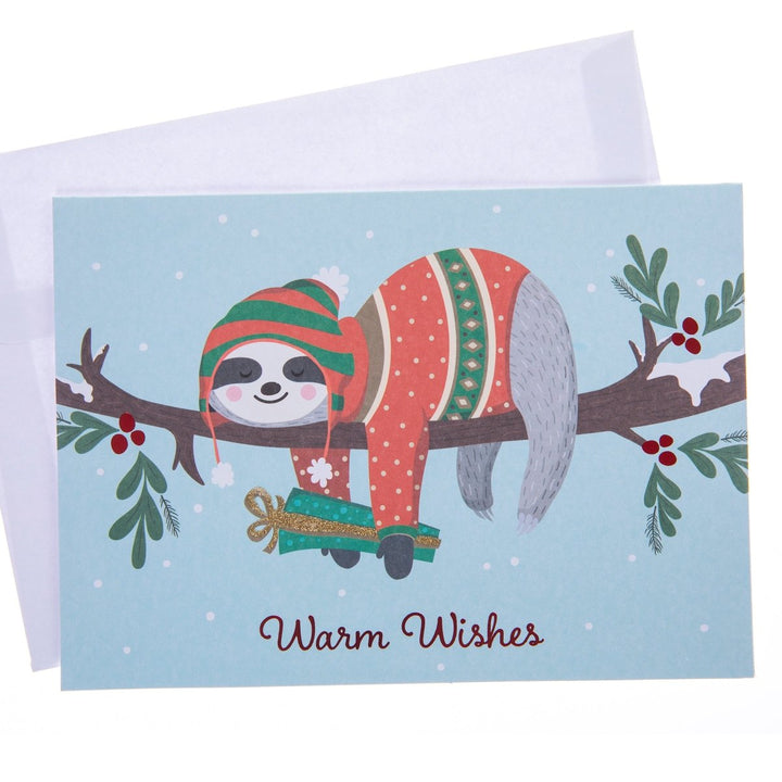 Sloth Large Classic Holiday Boxed Card - Graphique de France