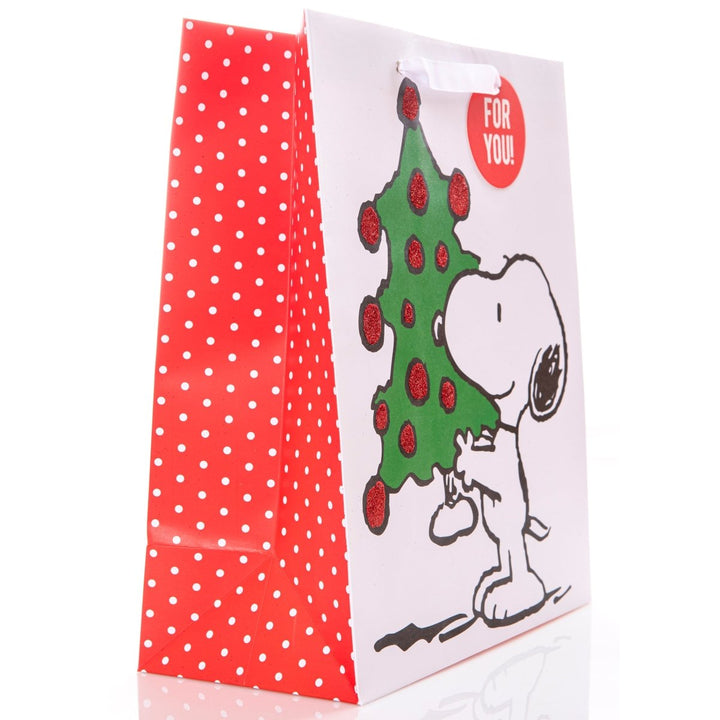 Snoopy Holding Tree Large Holiday Gift Bag - Graphique de France