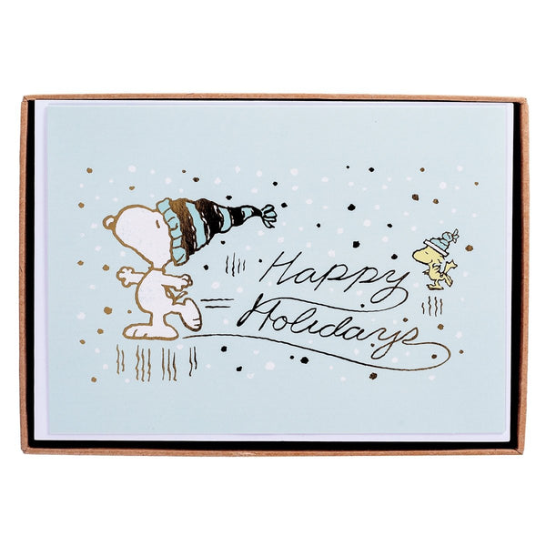 Snoopy Skating Large Classic Holiday Boxed Card - Graphique de France