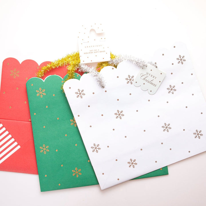 Snowflake Large Holiday Gift Bag Set - Graphique de France