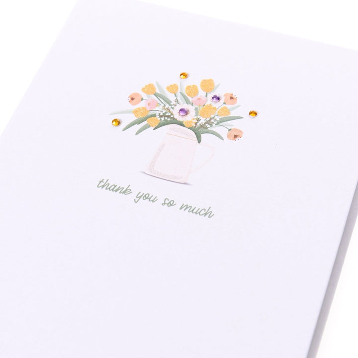 Spring Flowers Thank You Handmade Card - Graphique de France