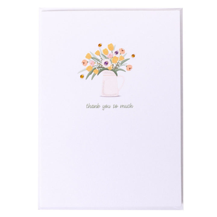 Spring Flowers Thank You Handmade Card - Graphique de France