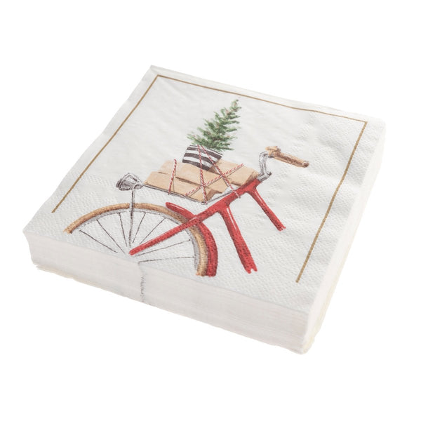Watercolor Bike Holiday Cocktail Napkins - Graphique de France