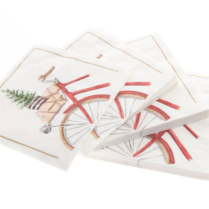 Watercolor Bike Holiday Cocktail Napkins - Graphique de France