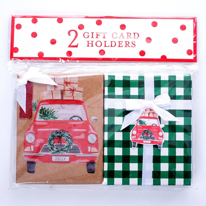 Watercolor Car Holiday Gift Card Holder Set - Graphique de France