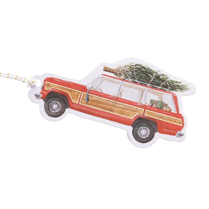 Watercolor Station Wagon Single Holiday Gift Tags - Graphique de France