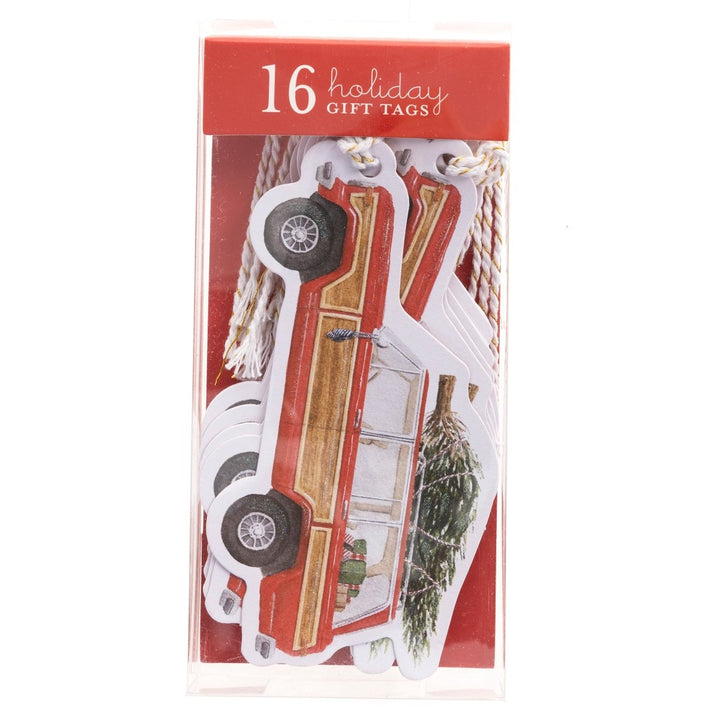 Watercolor Station Wagon Single Holiday Gift Tags - Graphique de France